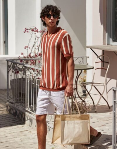 Westford Mill COTTON POCKET NATURAL STARCHED JUTE SHOPPER