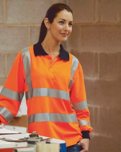 Yoko YK021 Hi-Vis Long Sleeve Polo