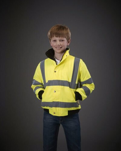 Yoko YK051B Hi-Vis Kids Bomber Jacket