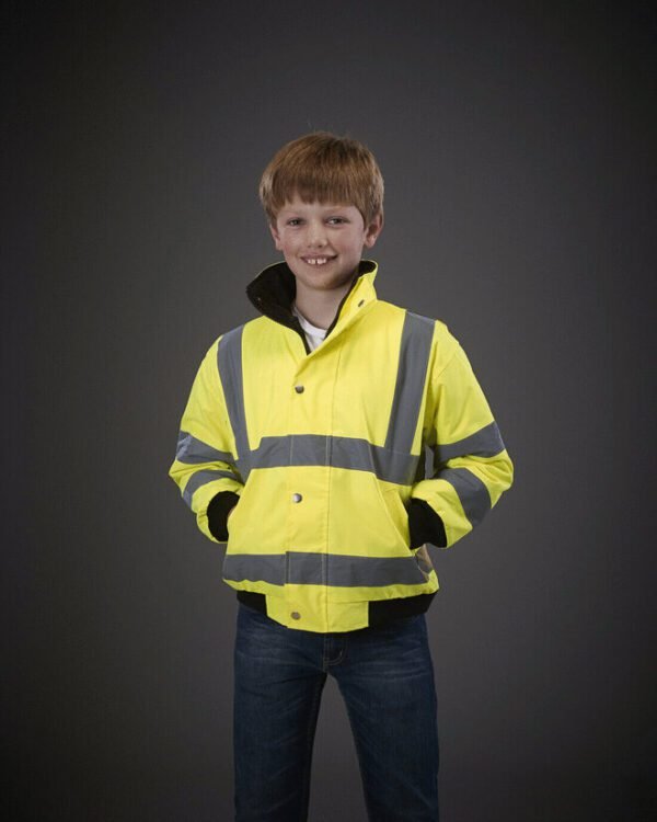 Yoko YK051B Hi-Vis Kids Bomber Jacket