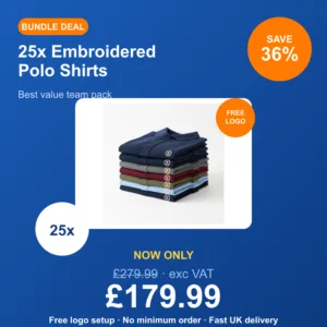 25x Embroidered Polo Shirts
