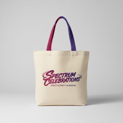 Custom Cotton Tote Bag with Coloured Handles