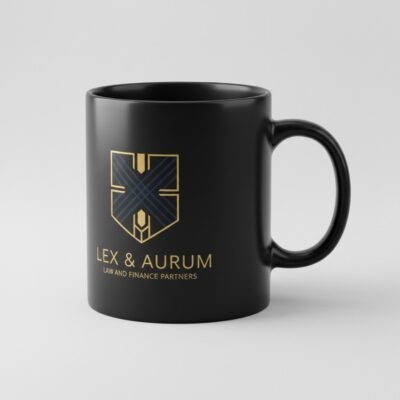 Printed Riviera Black Ceramic Mug