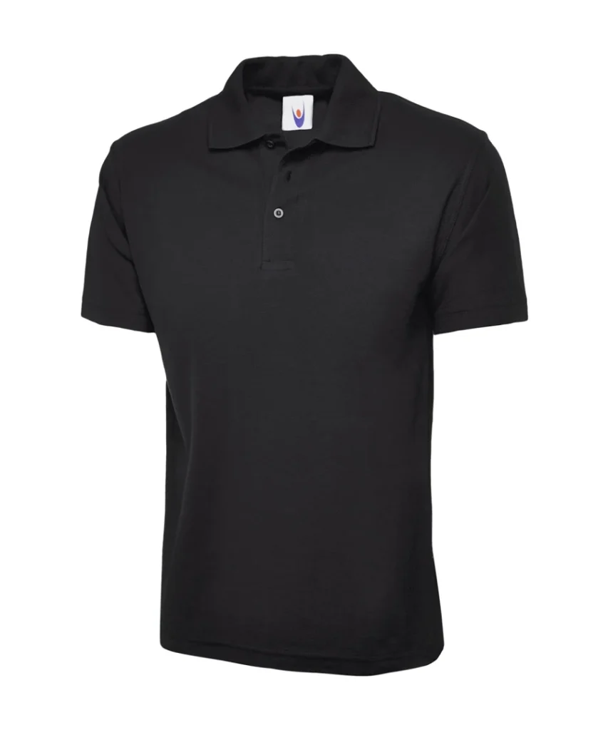 Uneek Clothing UC101 Classic Polo Shirt in Black, front view